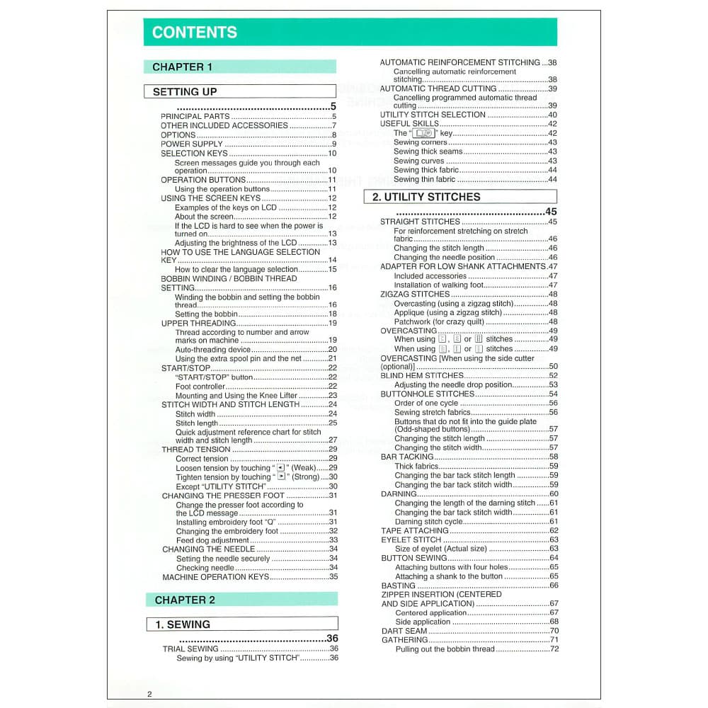 Baby Lock Esante ESE2 Instruction Manual image # 121853