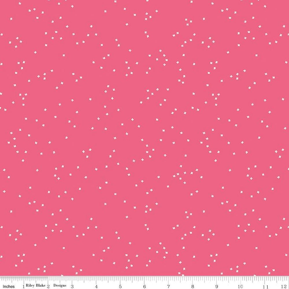 Mini Raspberry Fabric Blossom Fabric - Raspberry