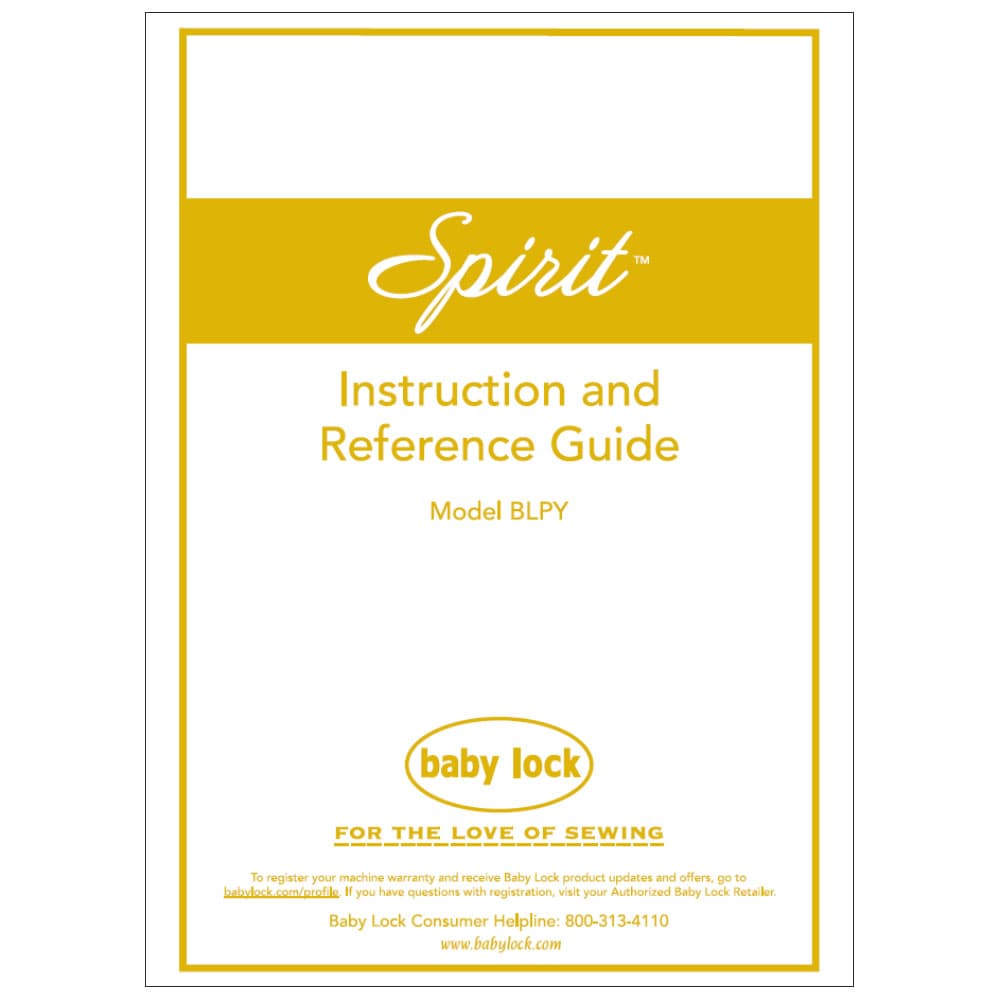 Babylock BLPY Spirit Instruction Manual image # 122081