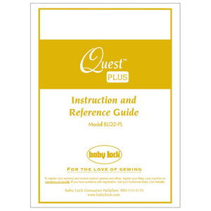 Babylock Quest Plus BLQ2-PL Instruction Manual image # 122075
