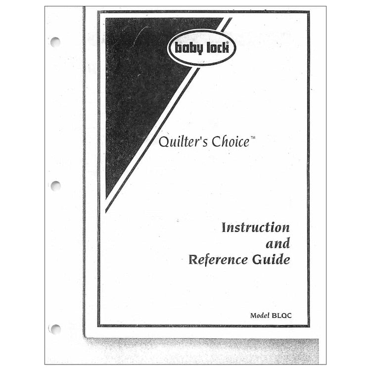 Babylock BLQC Quilter's Choice Instruction Manual image # 122069