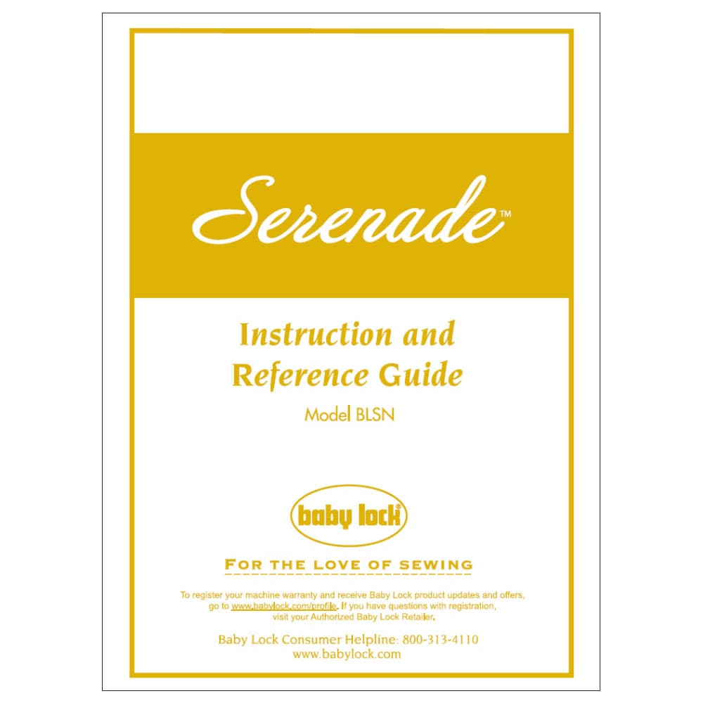 Babylock BLSN Serenade Instruction Manual image # 121993