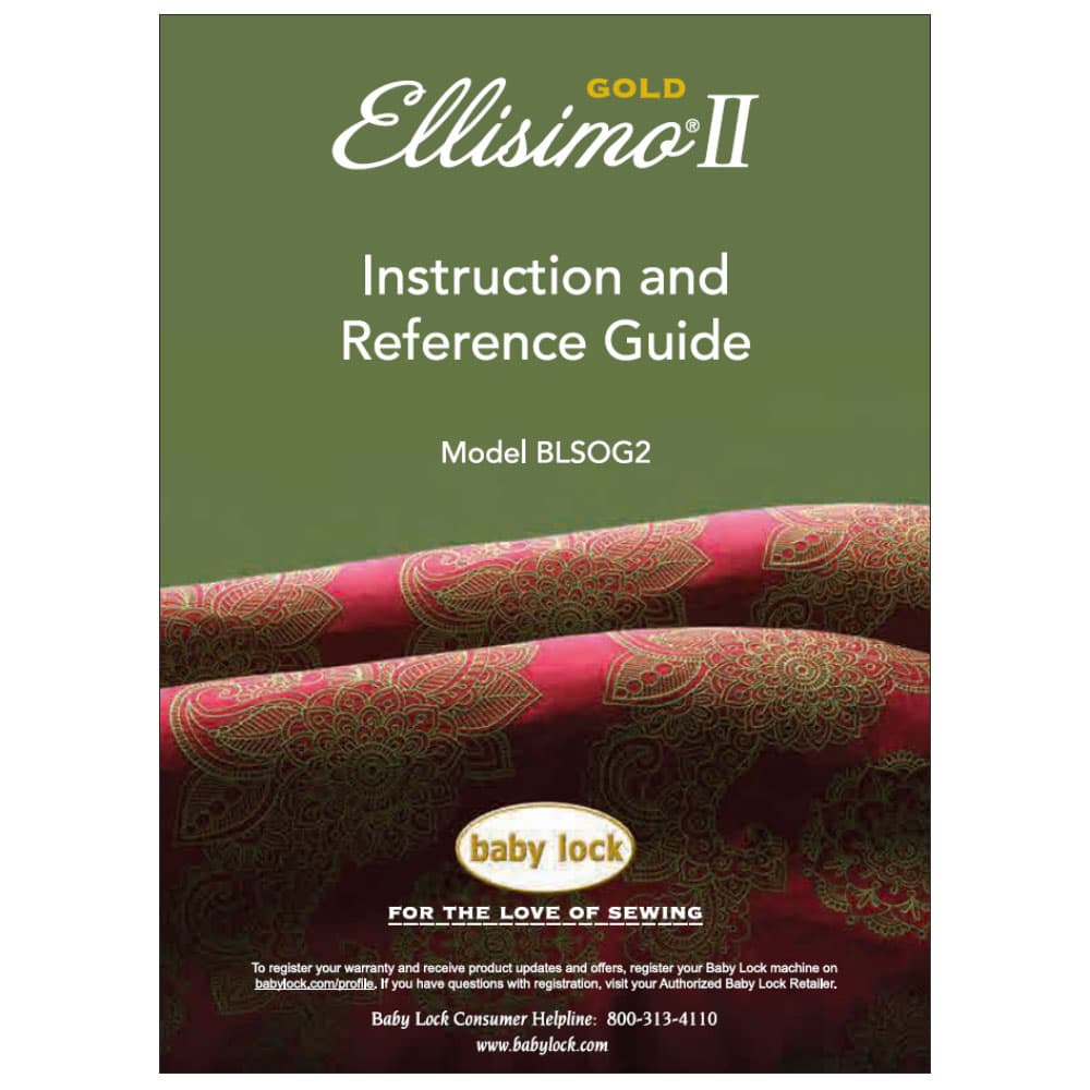 Babylock BLSOG2 Ellisimo Gold 2 Instruction Manual image # 121981