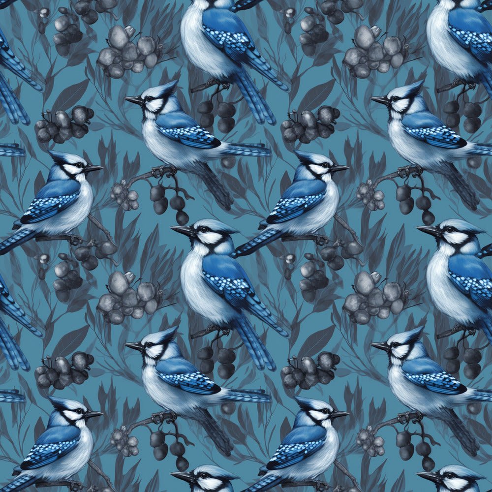 Blue Birds Pattern #5 Fabric