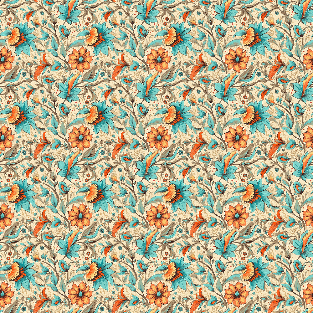 Bohemian Flowers Pattern #5 Fabric