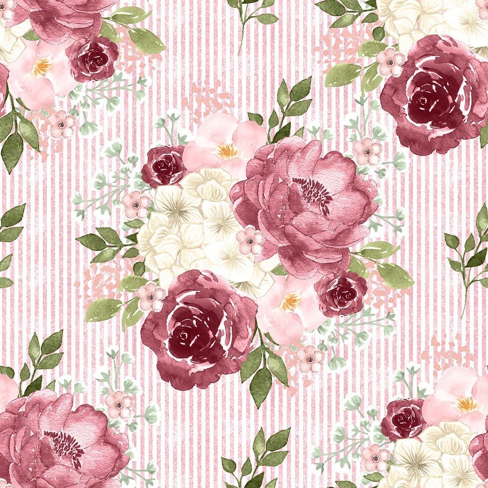 796274 Canyon Rose Pink Stripes Fabric - White