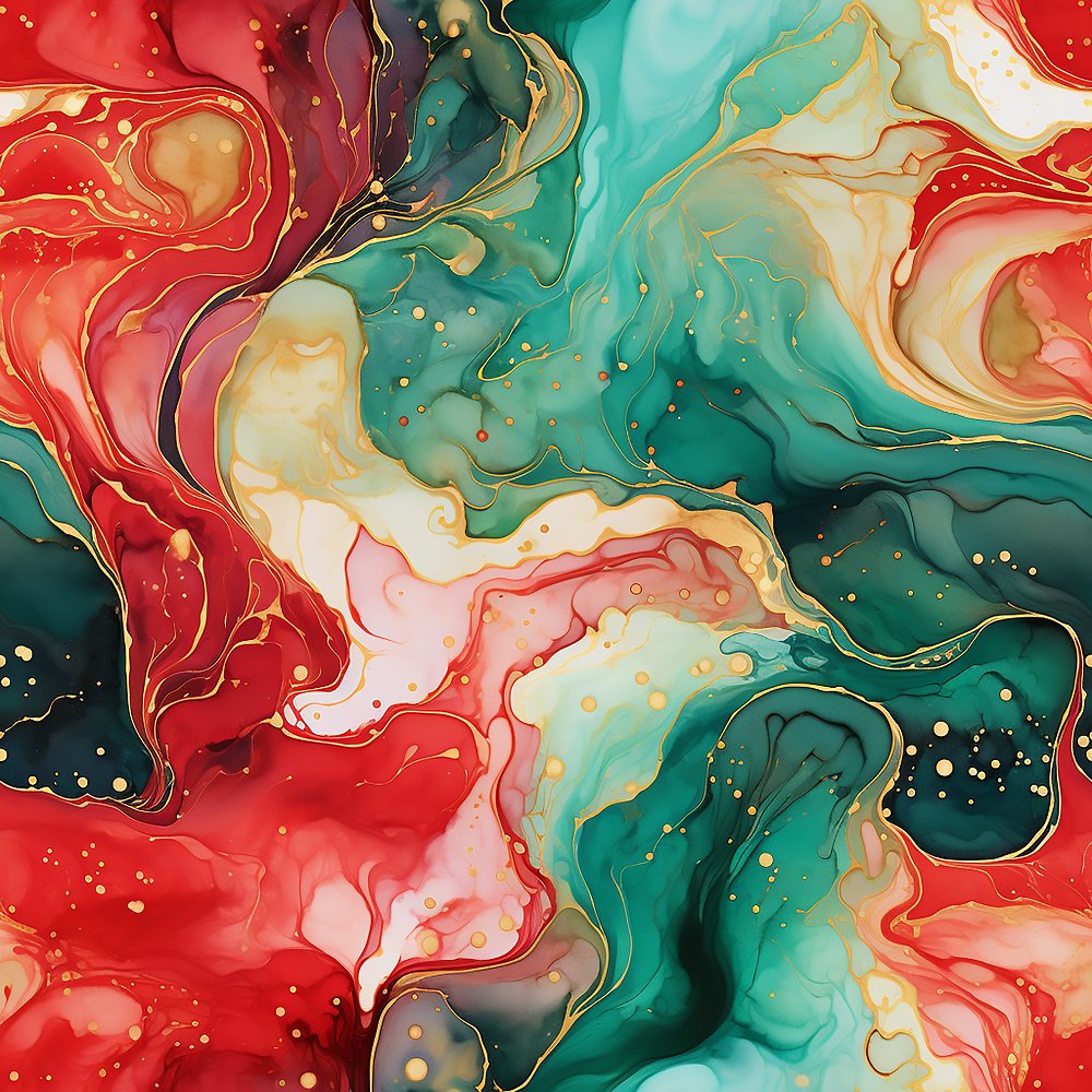 Abstract Holiday Pattern Christmas Abstract Marble Pattern #14 Fabric