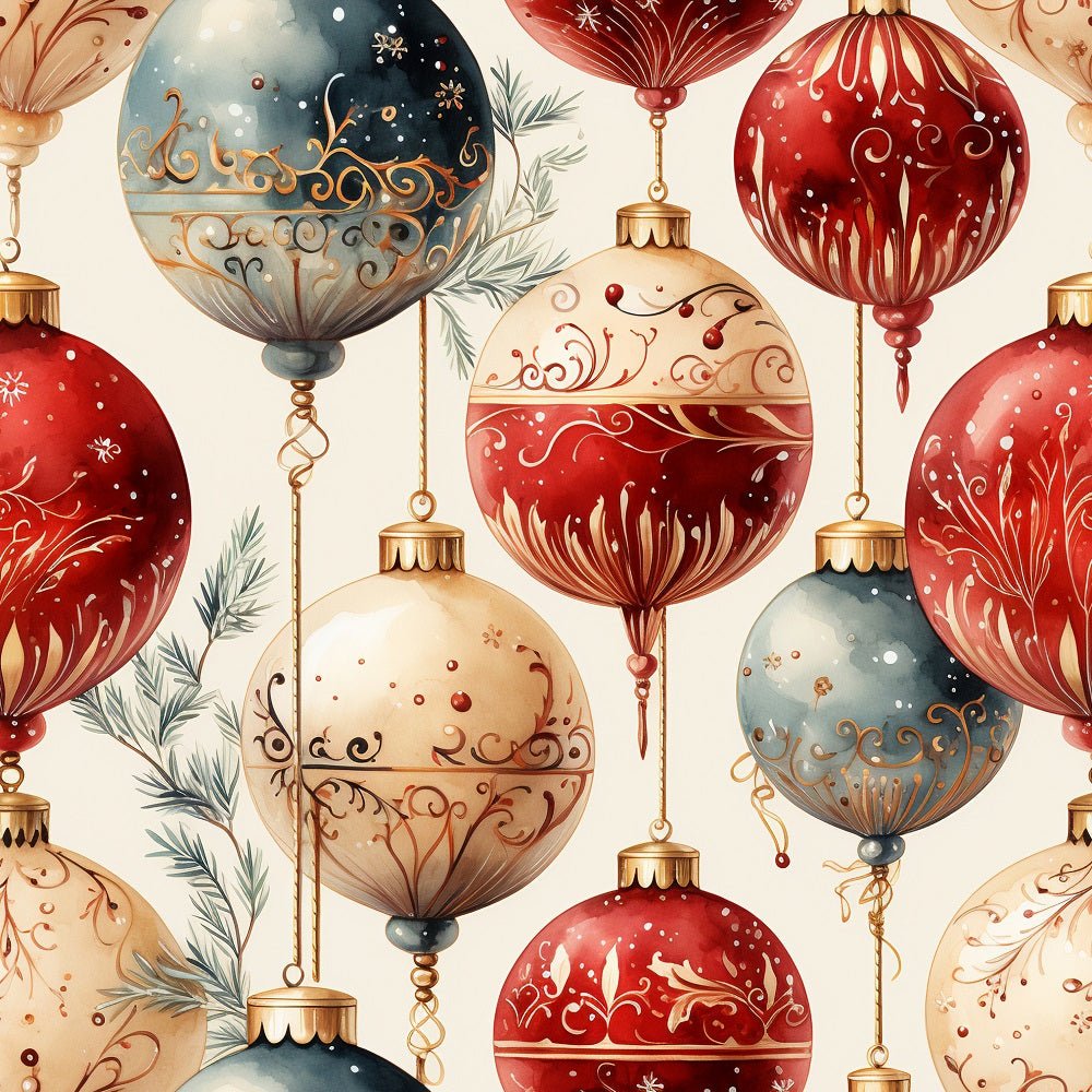 Christmas Bulbs Pattern #7 Fabric
