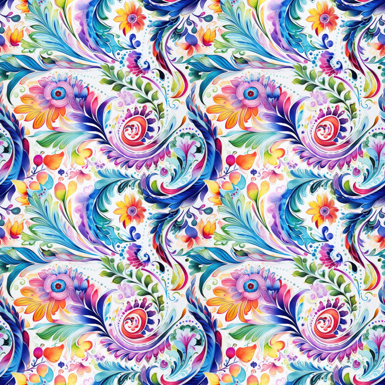 Colorful Floral Pattern Fabric