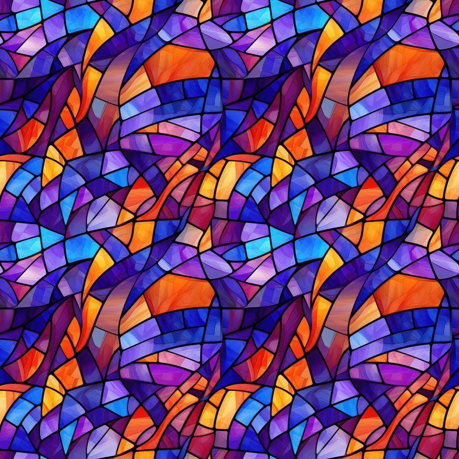 Colorful Stained Glass Fabric