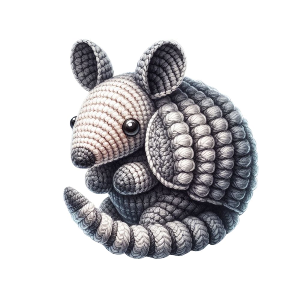 Crochet Animals Armadillo Fabric Panel