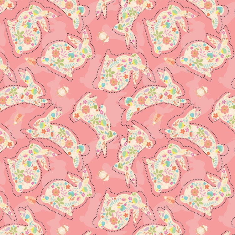 Cute Floral Bunny Fabric