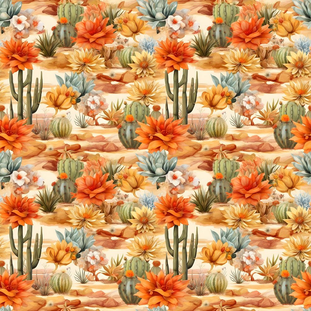 Desert Scene Pattern Desert Oasis Pattern #3 Fabric