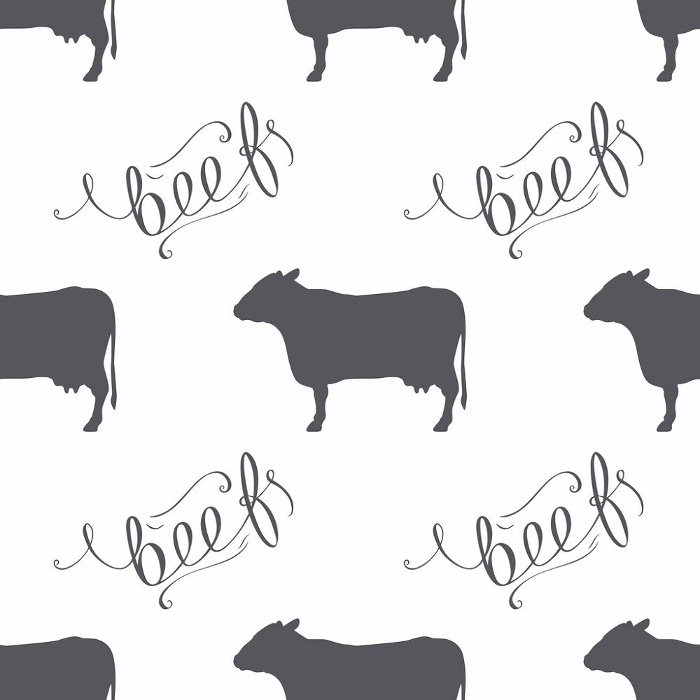 Digitally Printed Beef Script Fabric