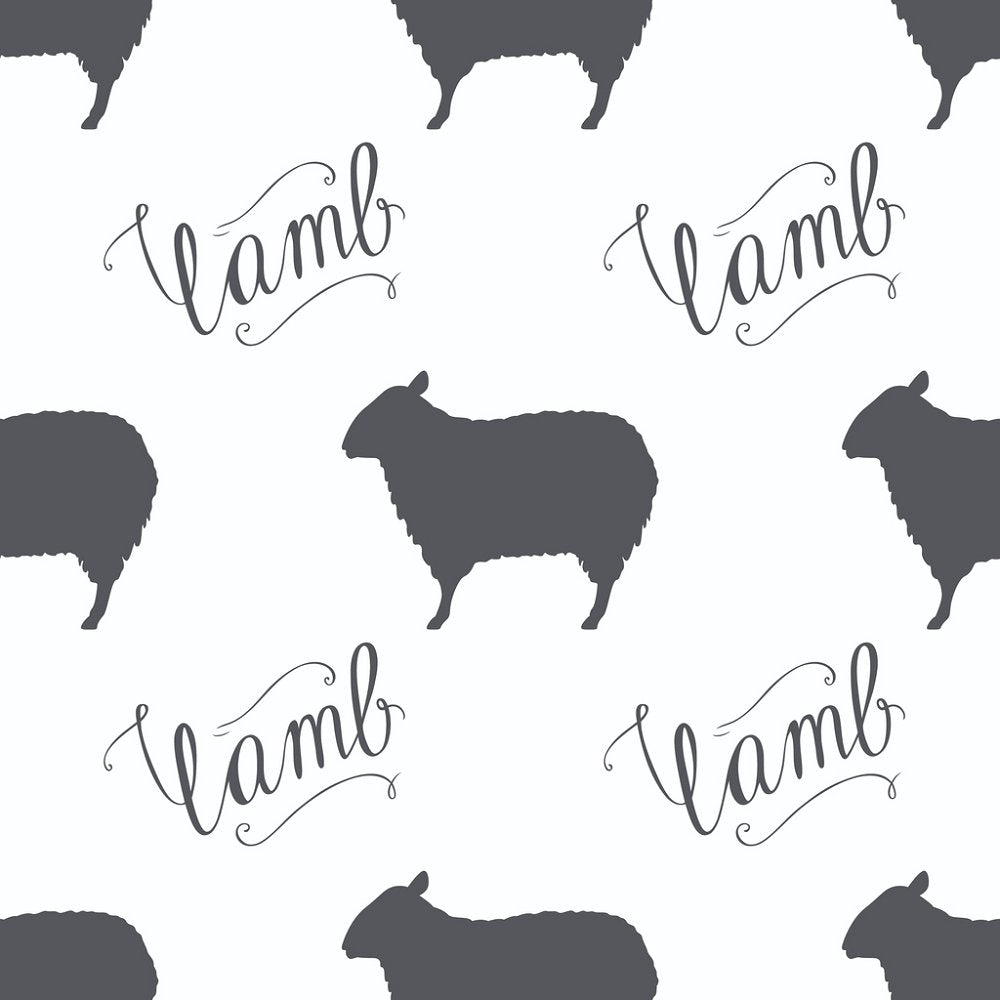 Digitally Printed Lamb Script Fabric