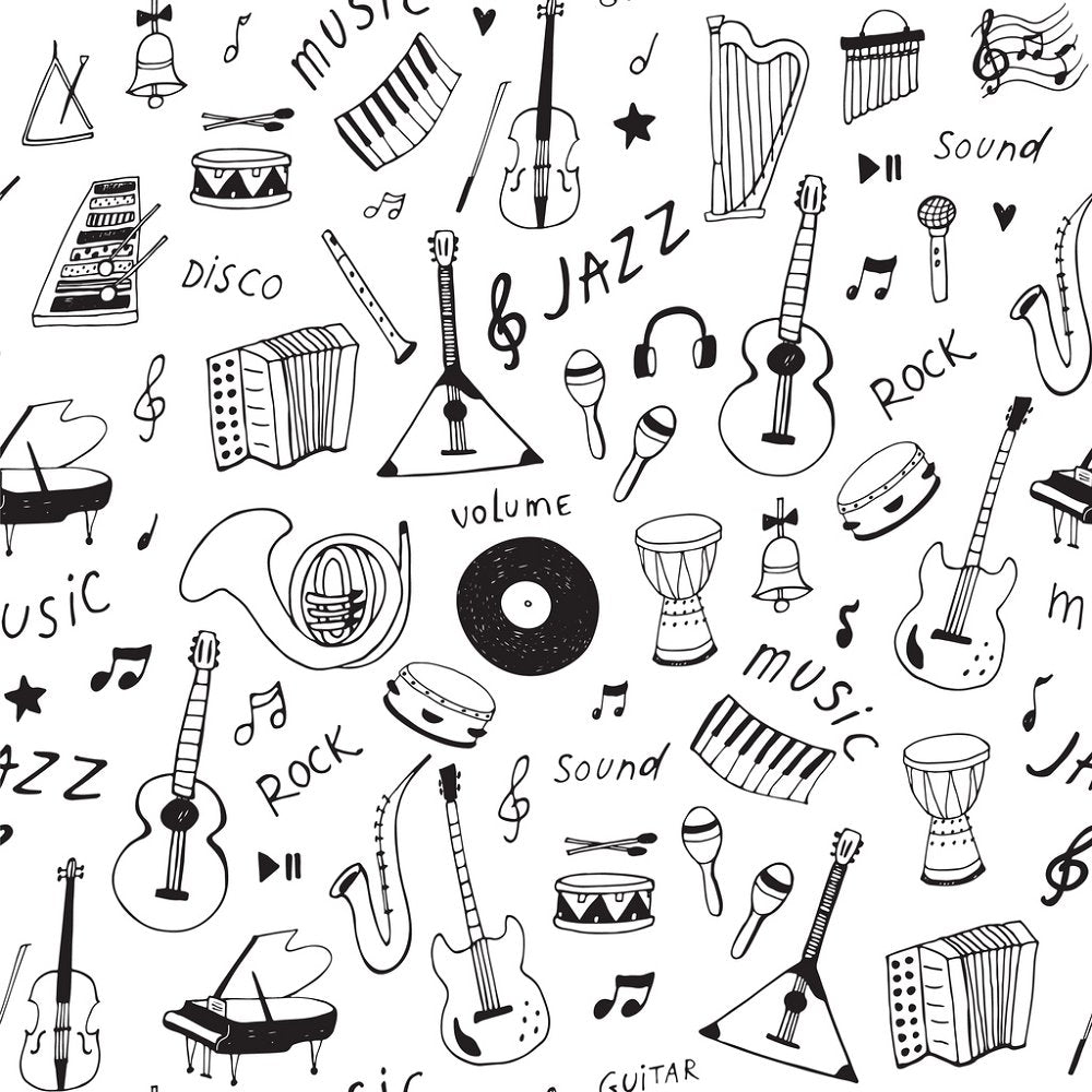 Digitally Printed Large Musical Instruments Fabric