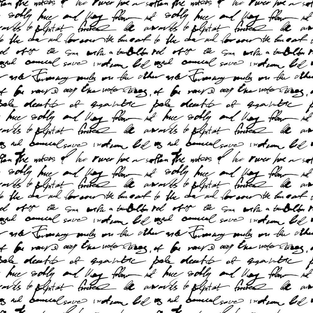 Messy Comp Script Digitally Printed Messy Script Fabric
