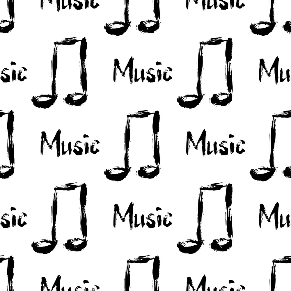 Digitally Printed Rough Music Notes Fabric