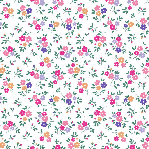 Floral Poly Cotton Fabric - Small Dainty Pretty - Sold Per Metre 114cm - Foto 8