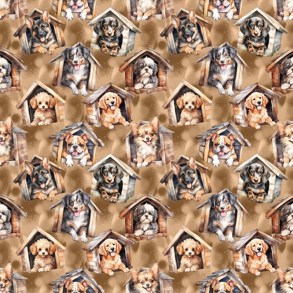 Dogs In Dogs House Fabric