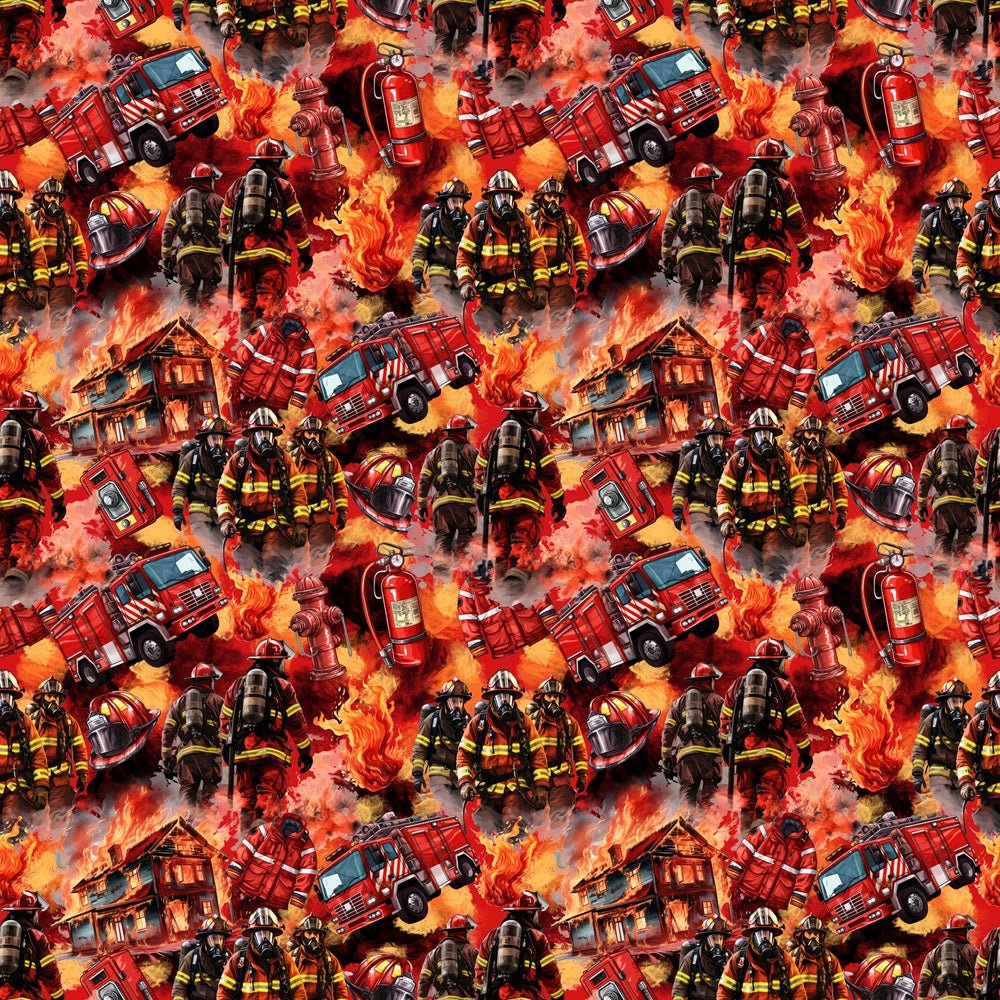 Firefighter & Fire Truck Fabric
