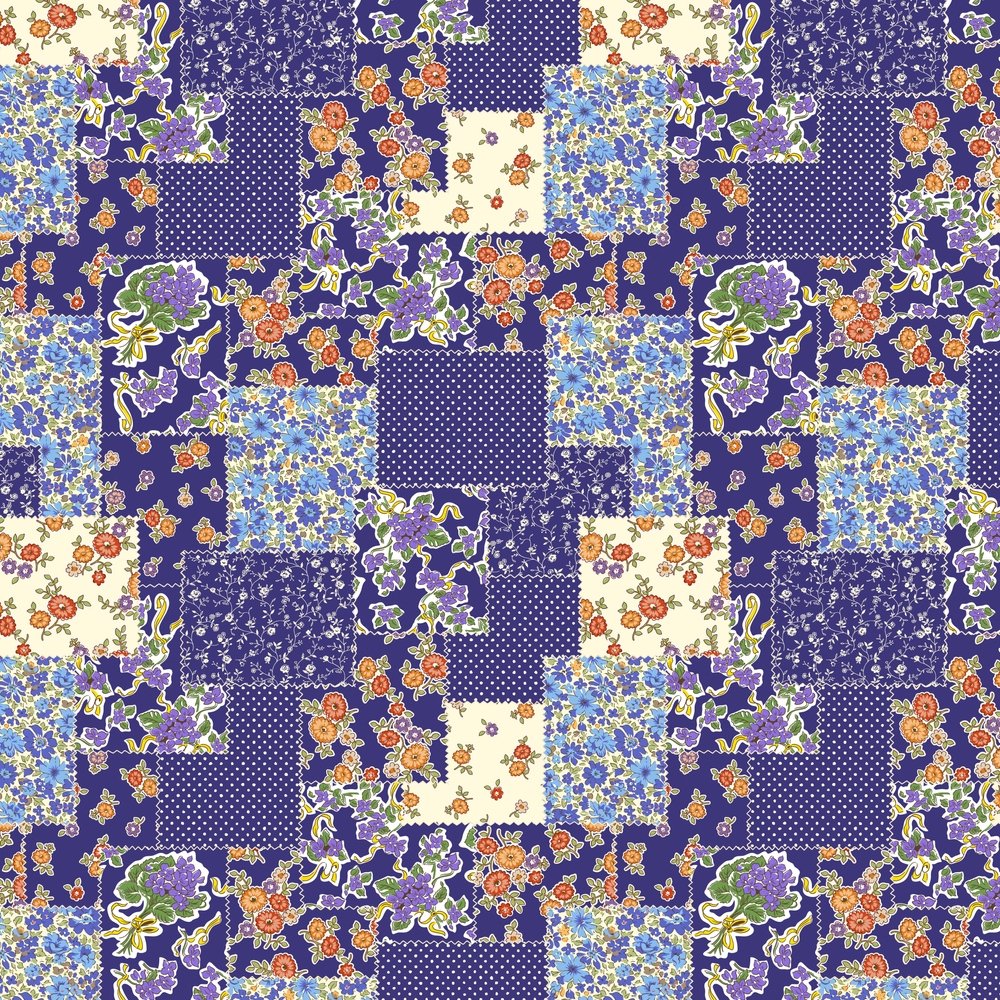 Pattern Patchwork Purple Floral Patchwork Fabric - Purple
