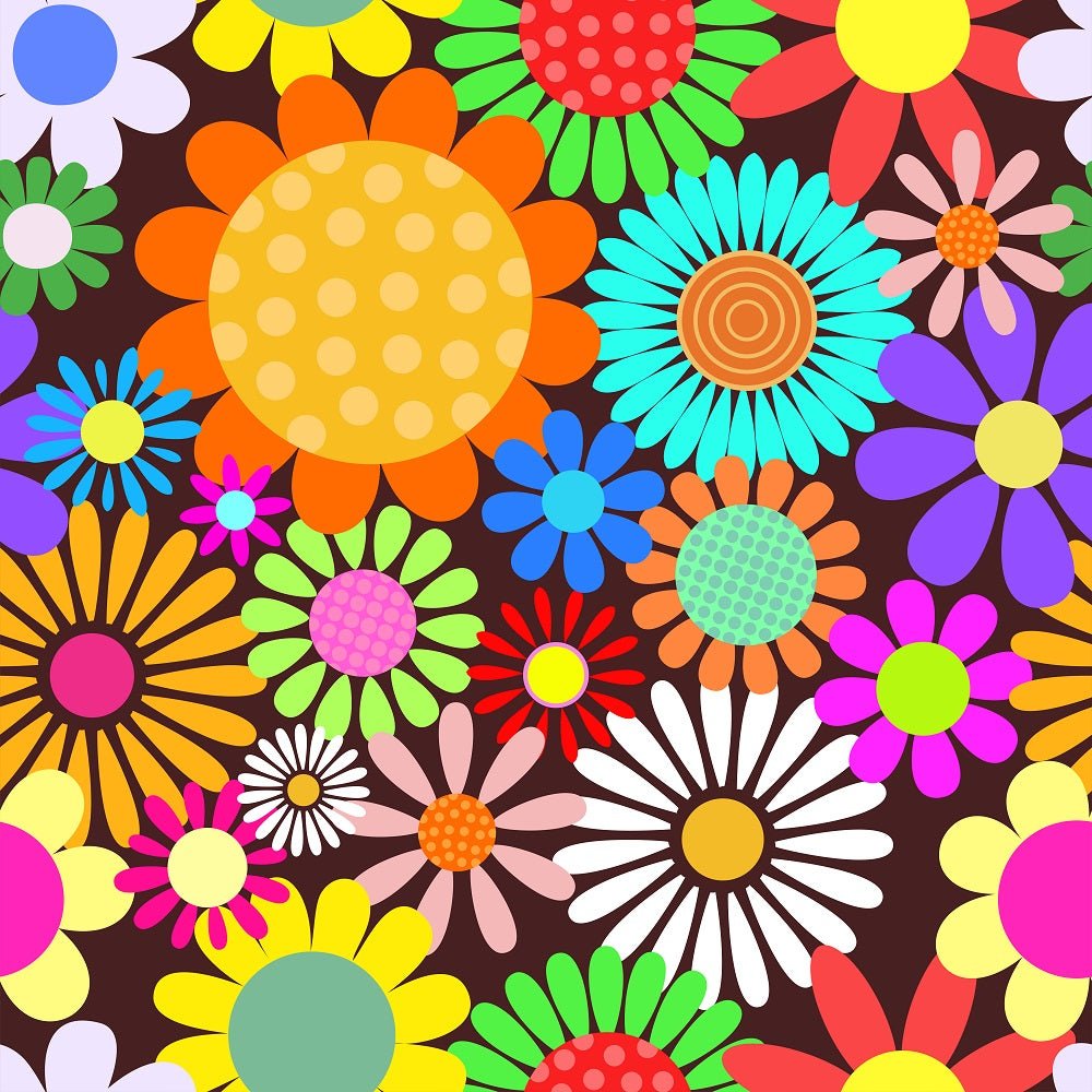 Flower Power Raspberry Fabric Flower Power #9 Fabric