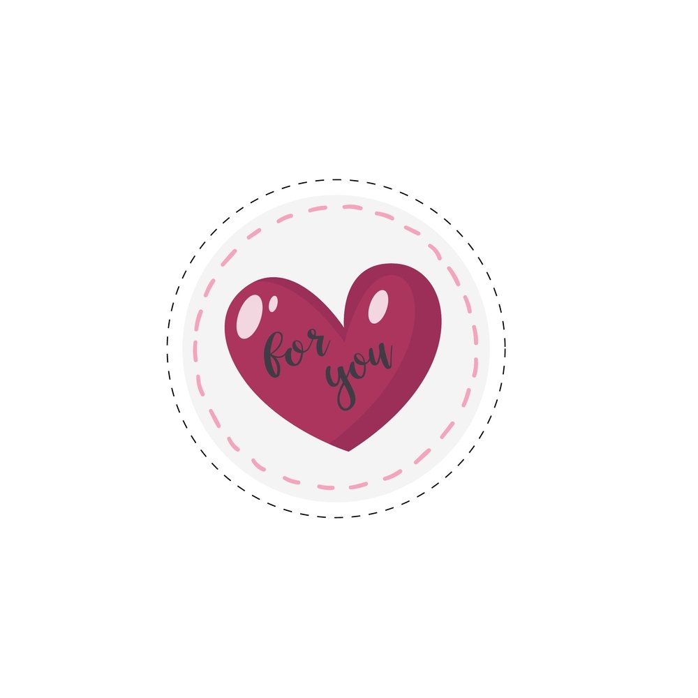 For You Valentine Sticker Fabric Panel