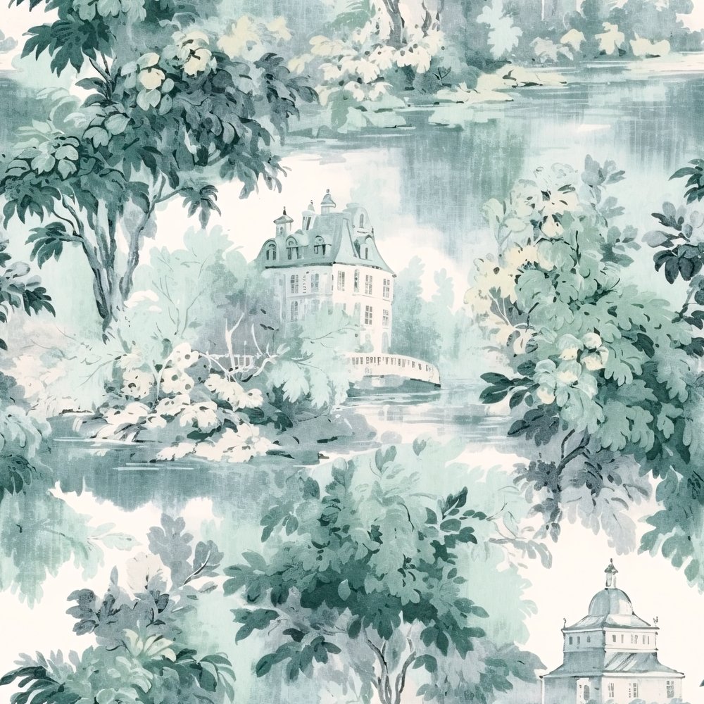Toile Textiles Pattern French Country Toile Pattern #5 Fabric