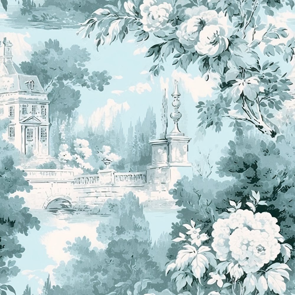 Toile Textiles Pattern French Country Toile Pattern #7 Fabric