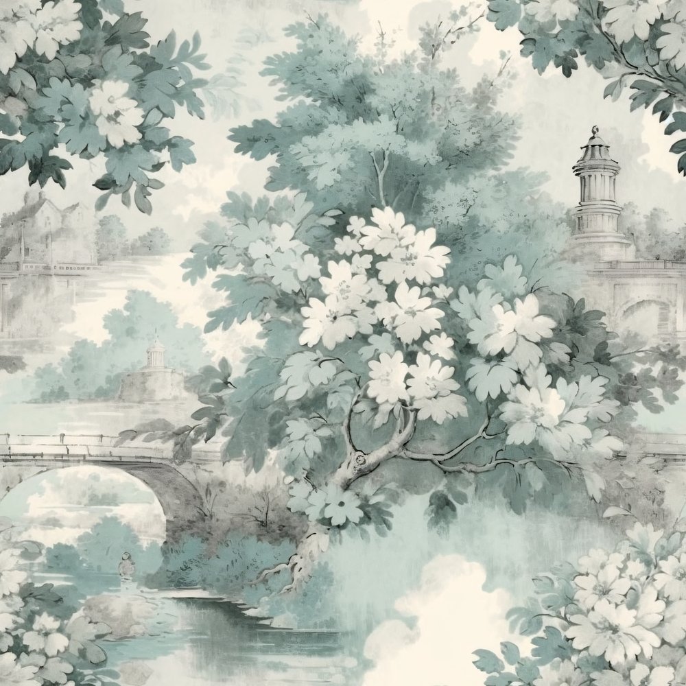 Toile Textiles Pattern French Country Toile Pattern #8 Fabric