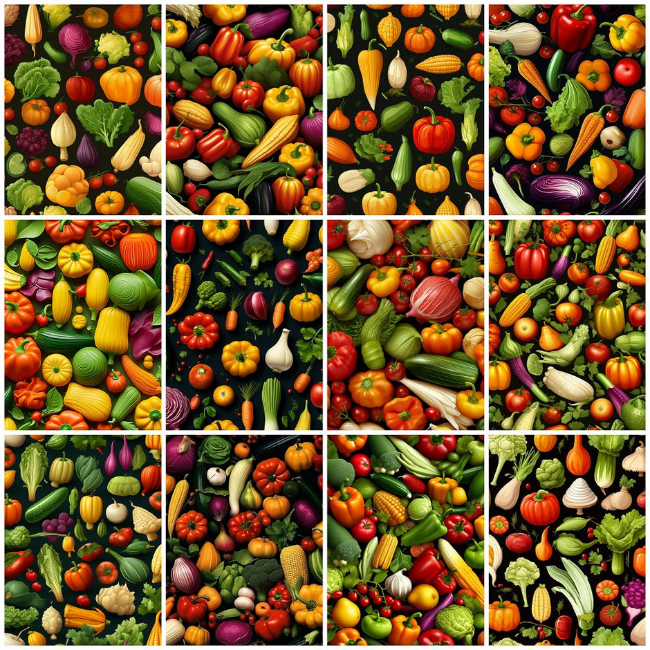 Fresh Veggies Fabric Collection - 1/2 Yard Bundle
