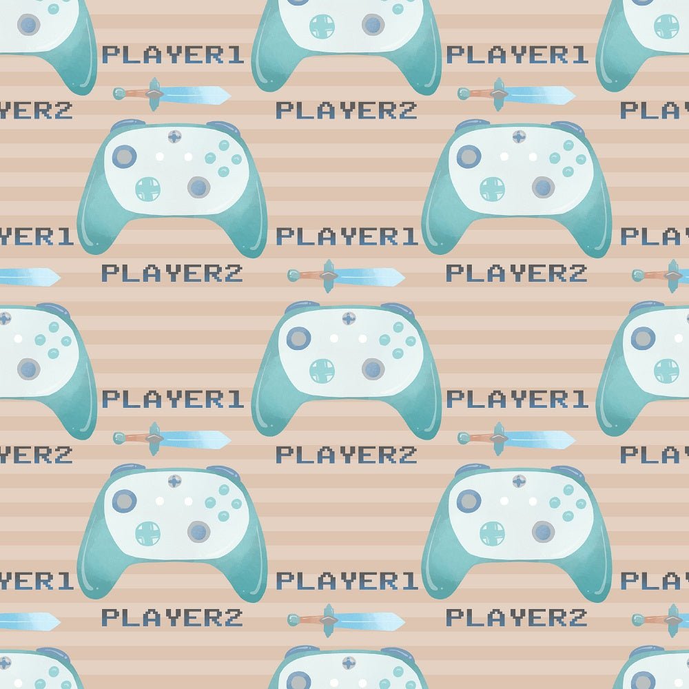 Gamer Pattern #4 Fabric - Tan