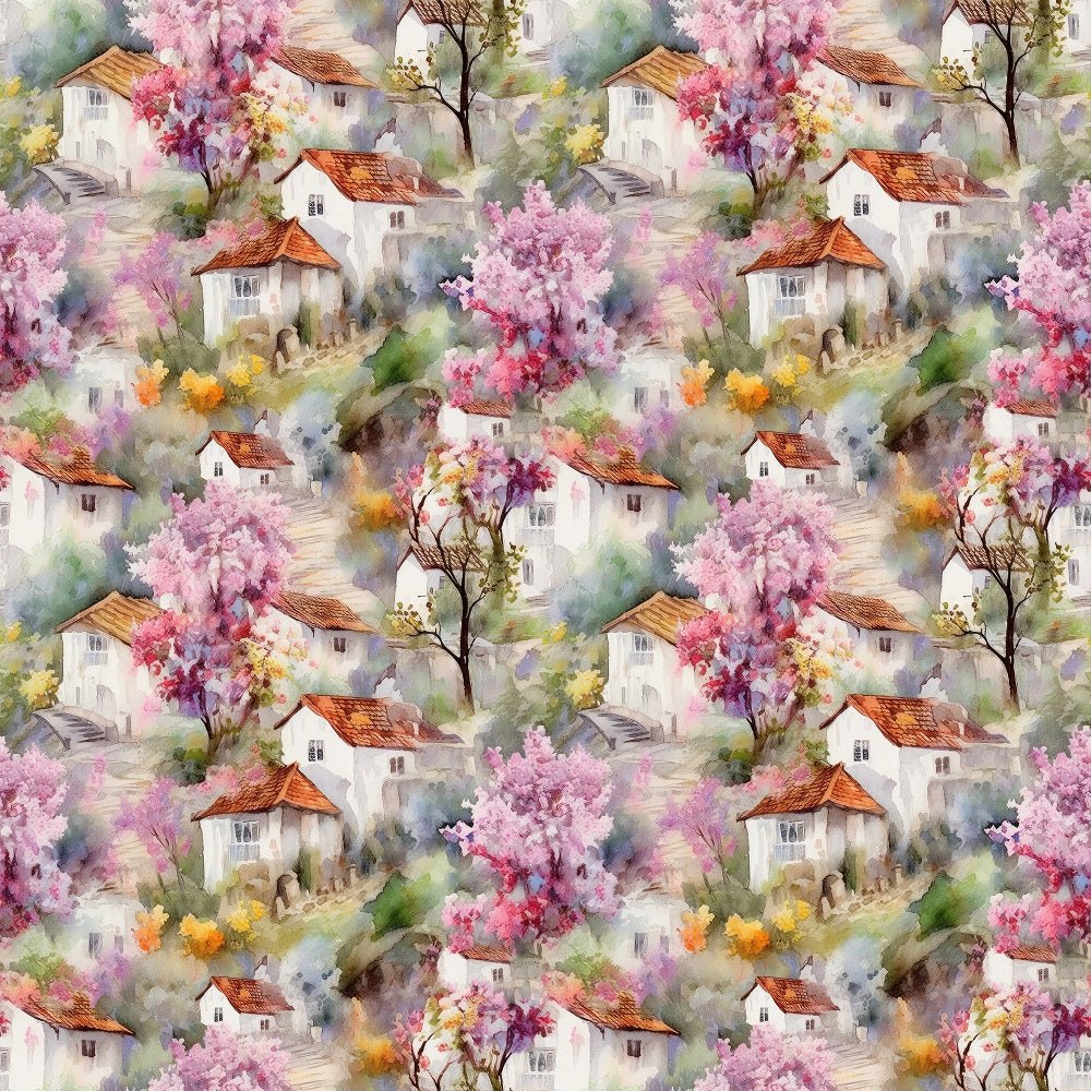 Garden Village Pattern #7 Fabric