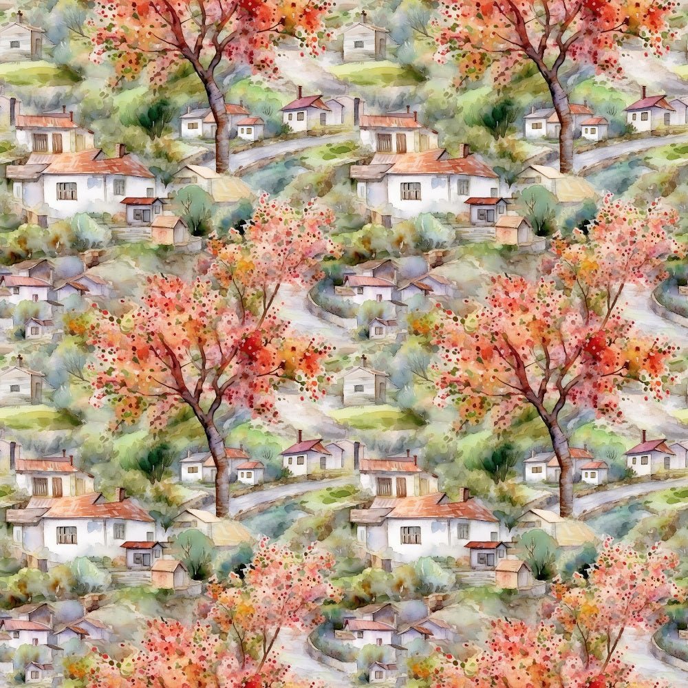 Garden Village Pattern #8 Fabric