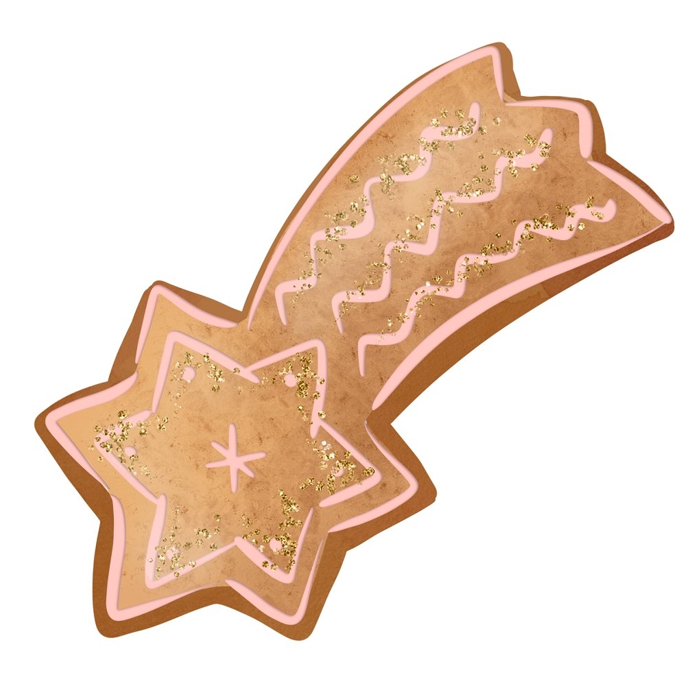 Gingerbread Shooting Target Gingerbread Shooting Star Fabric Panel - Pink
