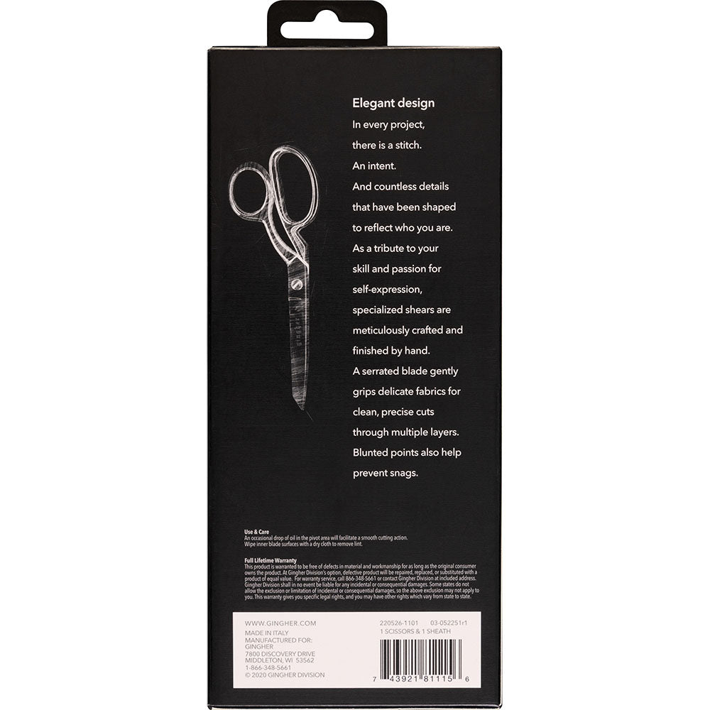 Gingher 8" Blunt-tip Serrated Knife Edge Dressmaker Shears image # 81176