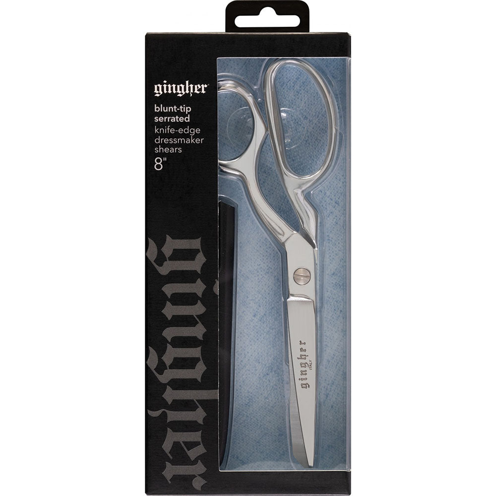 Gingher 8" Blunt-tip Serrated Knife Edge Dressmaker Shears image # 81177