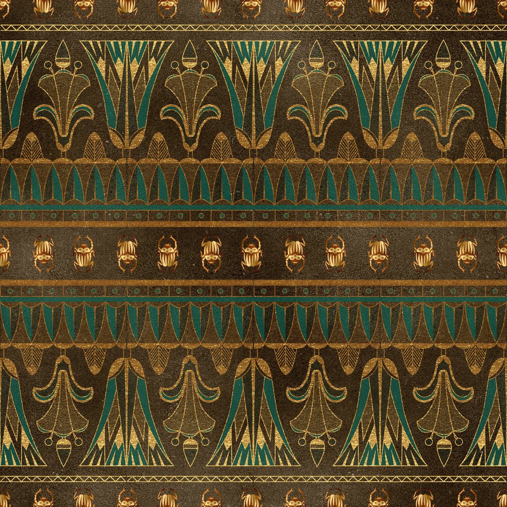 Golden Ancient Egypt Pattern #17 Fabric