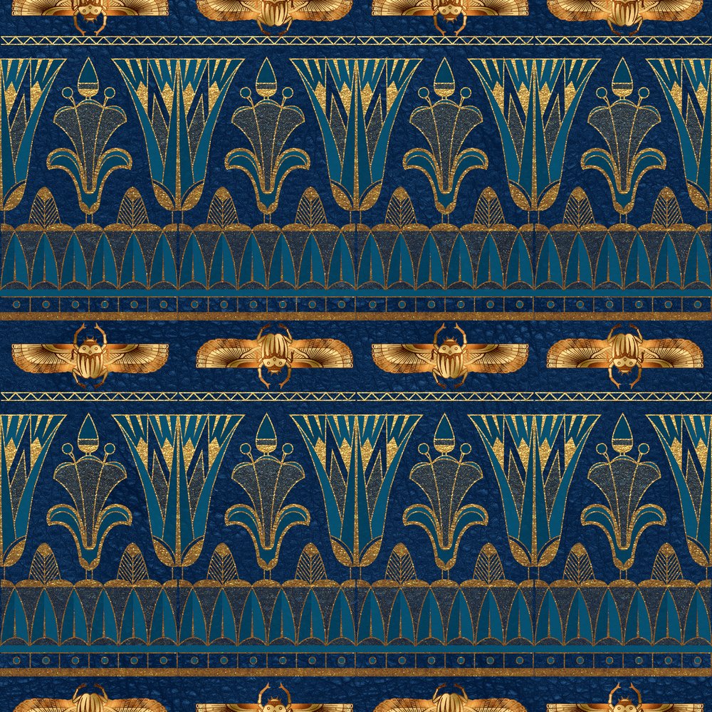 Erypt Pattern Golden Ancient Egypt Pattern #19 Fabric