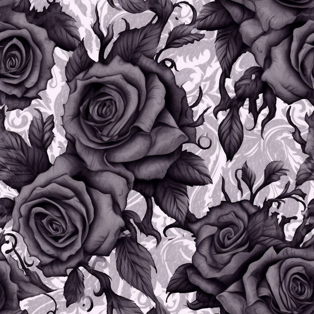 Gothic Rose Garden Pattern #3 Fabric