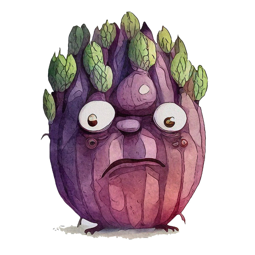 Grumpy Vegetables Portrait #1 Fabric Panel
