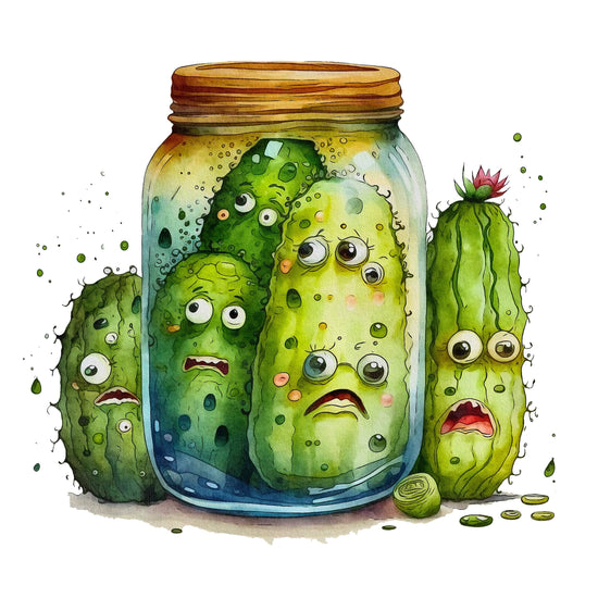 Grumpy Vegetables Scene #7 Fabric Panel