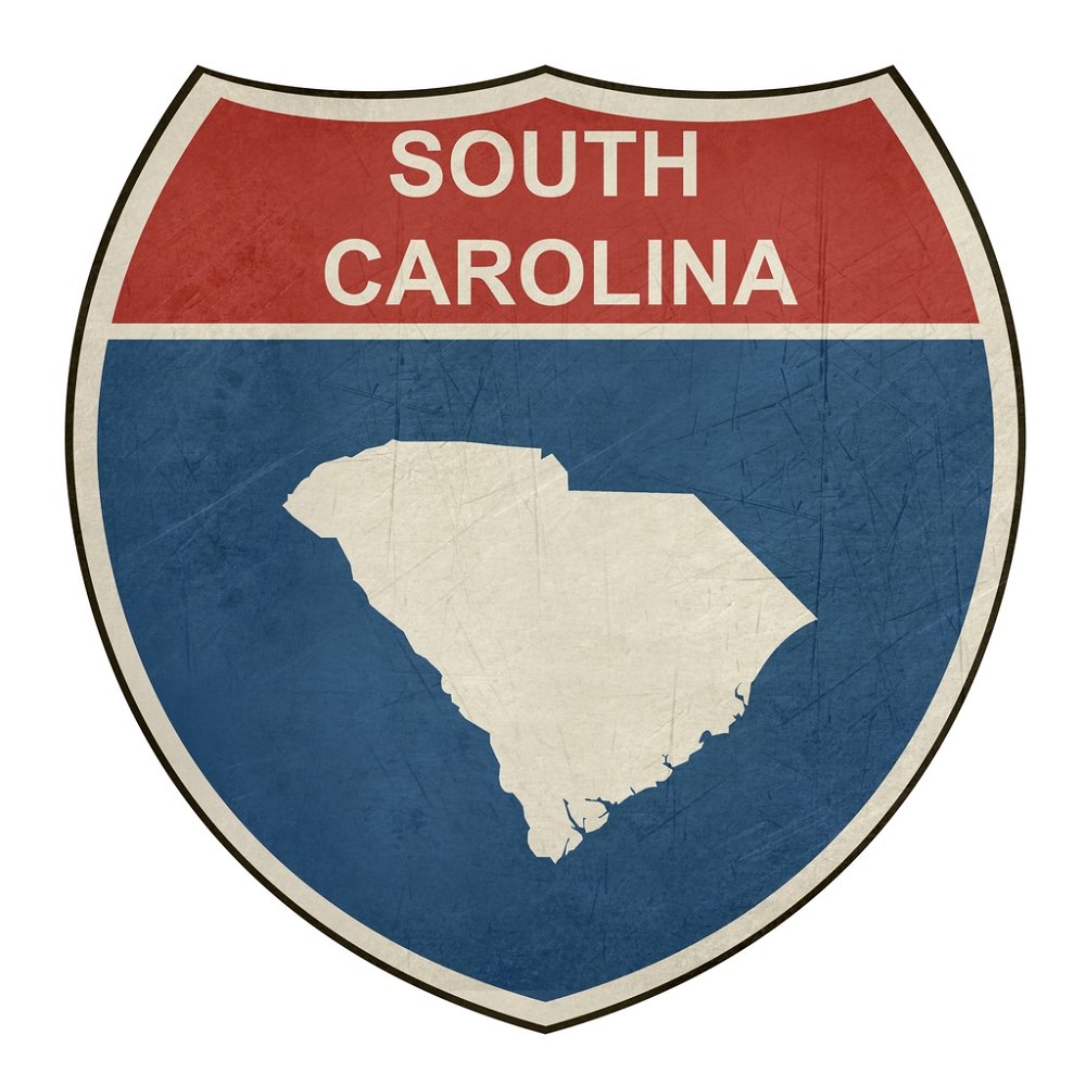 Grunge Highway Sign Fabric Panel - South Carolina