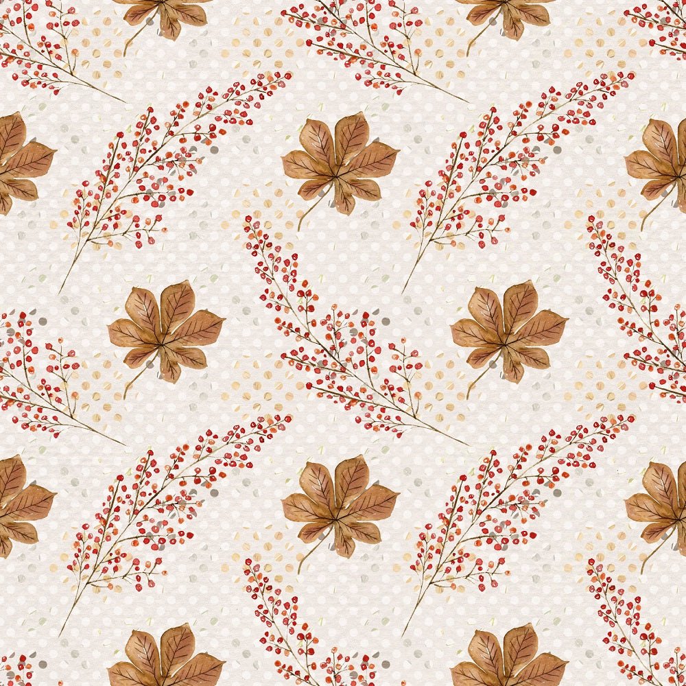 Happy Fall Leaves and Branches Fabric