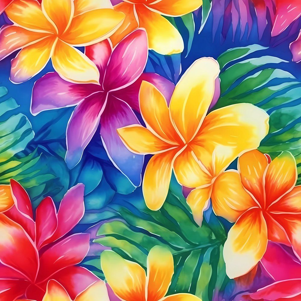 Luau Pattern Hawaiian Tiki Luau Pattern #5 Fabric