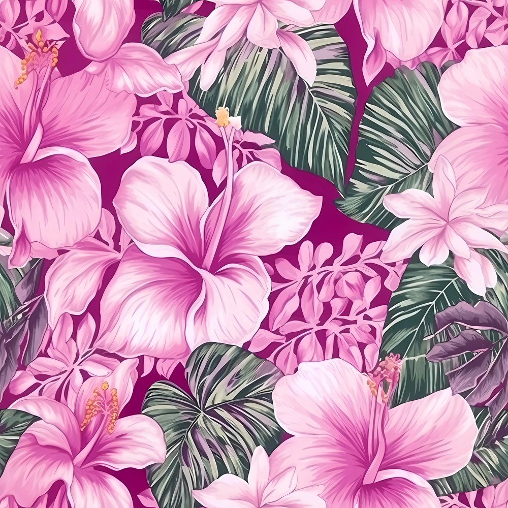 Luau Pattern Hawaiian Tiki Luau Pattern #9 Fabric