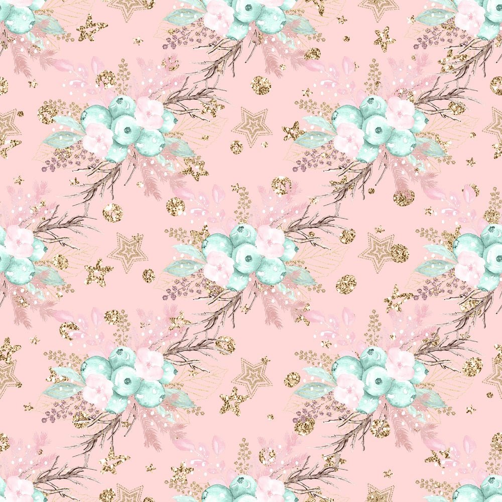 Hello Winter Pattern #2 Fabric - Pink