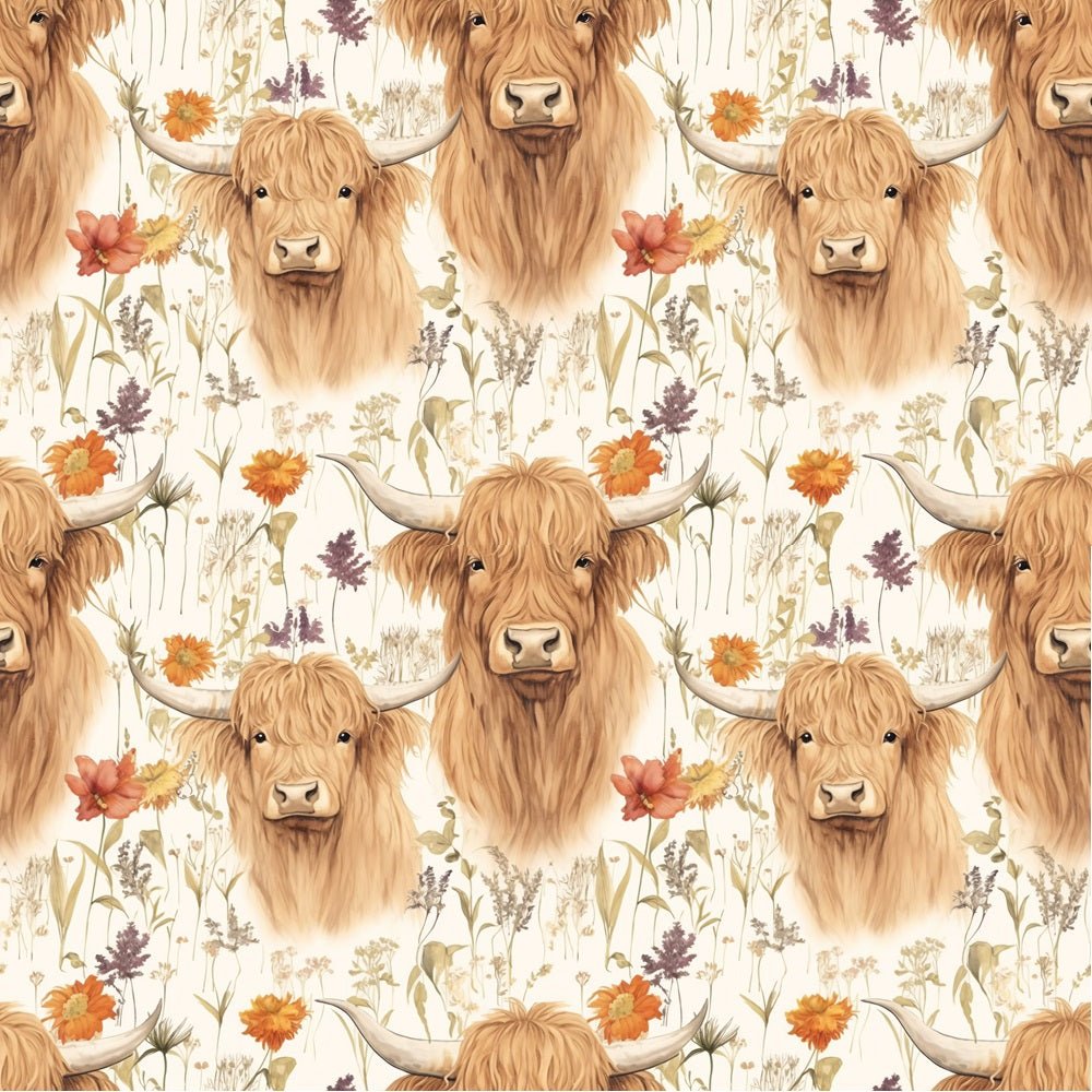 Highland Cows Pattern #12 Fabric