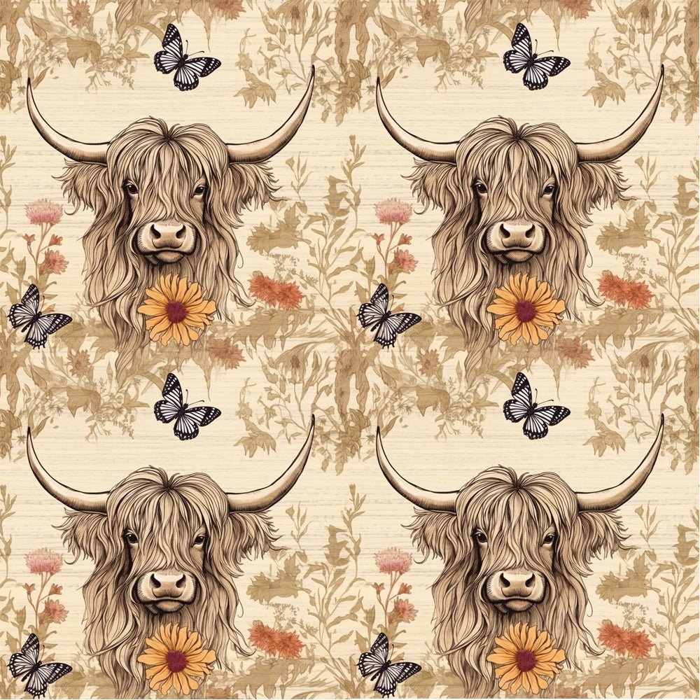 Highland Cows Pattern #15 Fabric